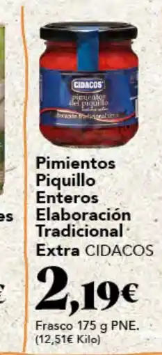 Gadis CIDACOS Pimientos Piquillo Enteros Elaboración Tradicional Extra oferta