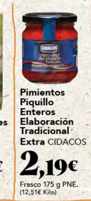 Gadis CIDACOS Pimientos Piquillo Enteros Elaboración Tradicional Extra oferta