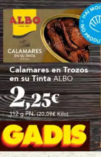 Gadis ALBO Calamares en Trozos en su Tinta oferta