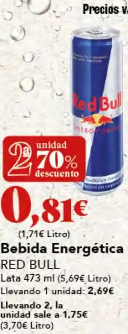 Gadis RED BULL Bebida Energética oferta