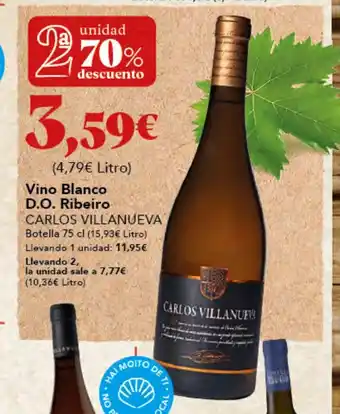 Gadis CARLOS VILLANUEVA Vino Blanco D.O. Ribeiro oferta