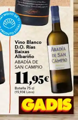 Gadis ABADÍA DE SAN CAMPIO Vino Blanco D.O. Rías Baixas oferta