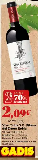 Gadis VEGA CUBILLAS Vino Tinto D.O. Ribera del Duero Roble oferta