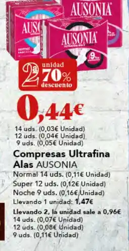 Gadis AUSONIA Compresa Ultrafina Alas oferta