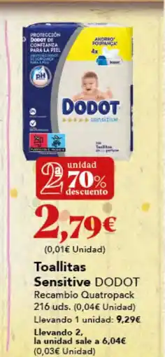 Gadis DODOT Toallitas Sensitive oferta
