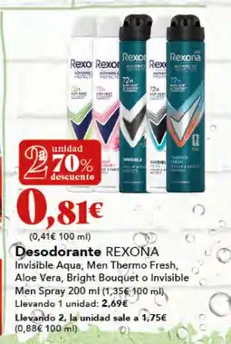 Gadis REXONA Desodorante oferta
