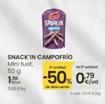 Aliprox SNACK'IN CAMPOFRÍO Mini fuet oferta