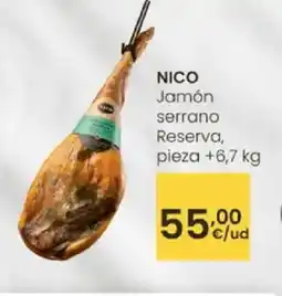 Aliprox NICO Jamón serrano Reserva, pieza oferta