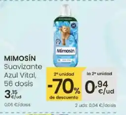 Aliprox MIMOSÍN Suavizante Azul Vital, 56 dosis oferta