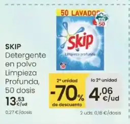 Aliprox SKIP Detergente en polvo Limpieza Profunda, 50 dosis oferta