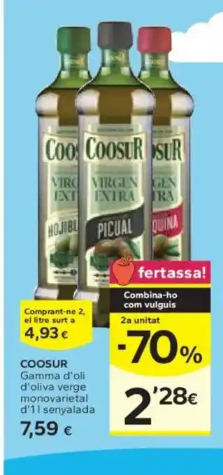 Caprabo COOSUR Gamma d'oli d'oliva verge monovarietal oferta