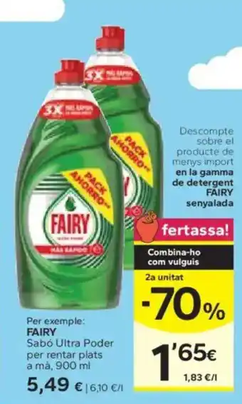 Caprabo FAIRY Sabó Ultra Poder per rentar plats a mà oferta