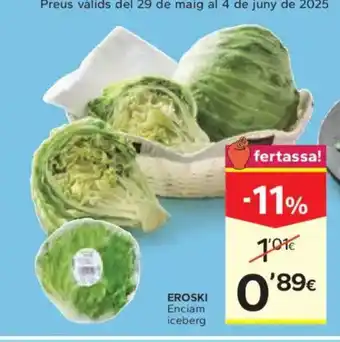 Caprabo EROSKI Enciam iceberg oferta