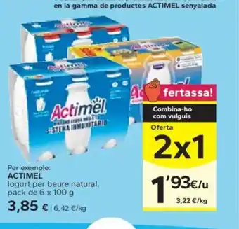 Caprabo ACTIMEL Iogurt per beure natural oferta