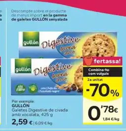 Caprabo GULLÓN Galetes Digestive de civada amb xocolata oferta