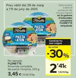 Caprabo FLORETTE Amanida completa de pasta i tonyina oferta