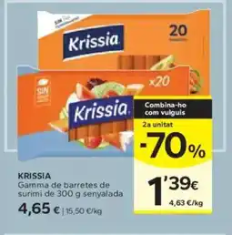 Caprabo KRISSIA Gamma de barretes de surimi oferta