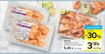 Caprabo EROSKI Llagostins cuit oferta