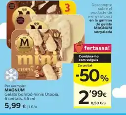 Caprabo MAGNUM Gelats bombó minis Utopia oferta