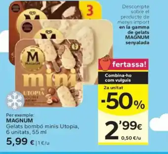 Caprabo MAGNUM Gelats bombó minis Utopia oferta
