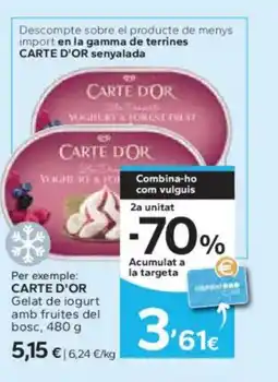 Caprabo CARTE D'OR Gelat de iogurt amb fruites del bosc oferta