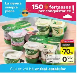 Caprabo ACTIVIA Gamma de iogurts cremosos en pack oferta