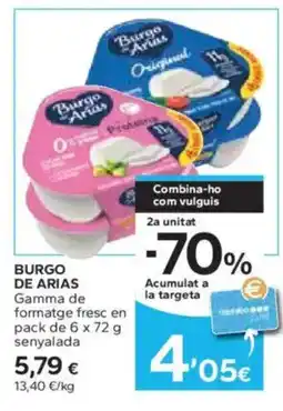 Caprabo BURGO DE ARIAS Gamma de formatge fresc oferta