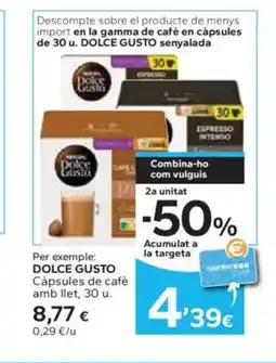 Caprabo DOLCE GUSTO Càpsules de café amb llet oferta