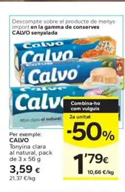 Caprabo CALVO Tonyina clara al natural oferta