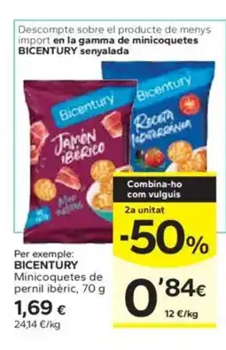 Caprabo BICENTURY Minicoquetes de pernil ibèric oferta