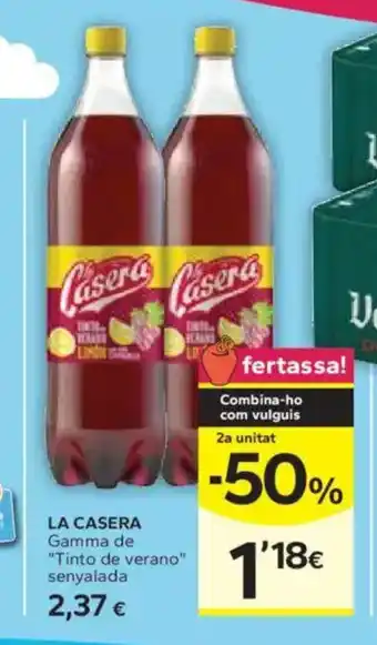 Caprabo LA CASERA Gamma de Tinto de verano senyalada oferta