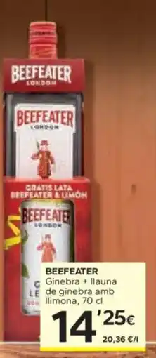 Caprabo BEEFEATER Ginebra + llauna de ginebra amb llimona oferta