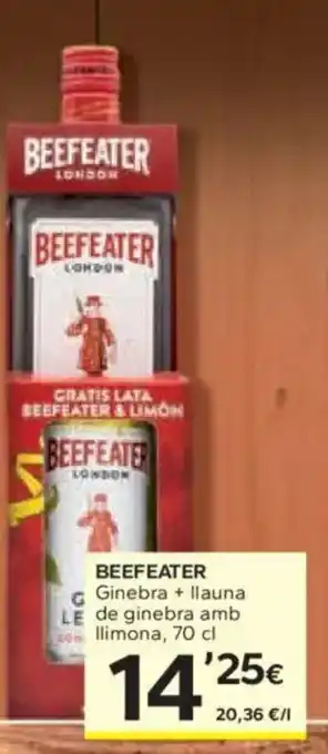 Caprabo BEEFEATER Ginebra + llauna de ginebra amb llimona oferta