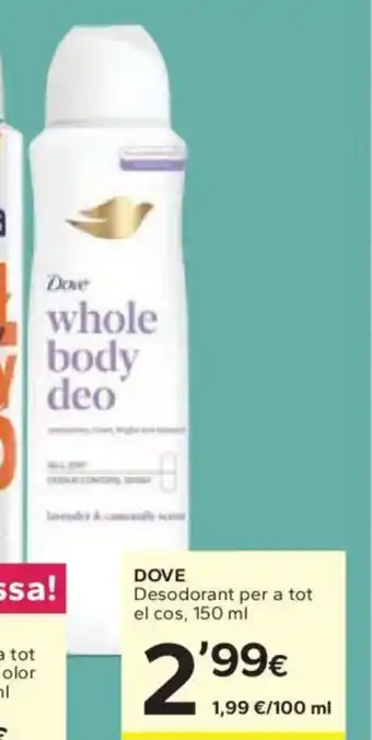Caprabo DOVE Desodorant per a tot el cos oferta