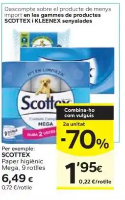 Caprabo SCOTTEX Paper higiènic Mega, 9 rotlles oferta
