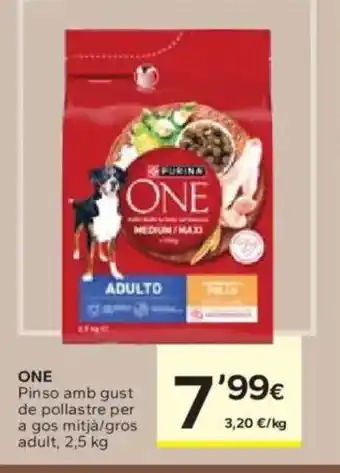 Caprabo ONE Pinso amb gust de pollastre per a gos mitjà/gros adult oferta