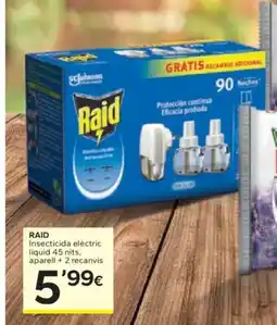 Caprabo RAID Insecticida elèctric líquid 45 nits, aparell + 2 recanvis oferta