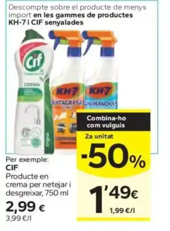 Caprabo CIF Producte en crema per netejar oferta