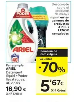 Caprabo ARIEL Detergent líquid +Poder llevataques, 40 dosis oferta