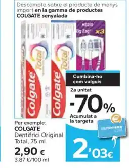 Caprabo COLGATE Dentifrici Original Total oferta
