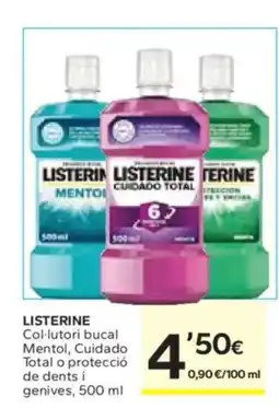 Caprabo LISTERINE Col·lutori bucal Mentol, Cuidado Total o protecció de dents i genives oferta