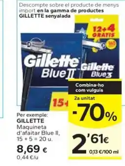 Caprabo GILLETTE Maquineta d'afaitar Blue II oferta