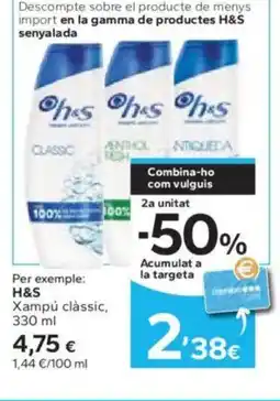 Caprabo H&S Xampú clàssic oferta