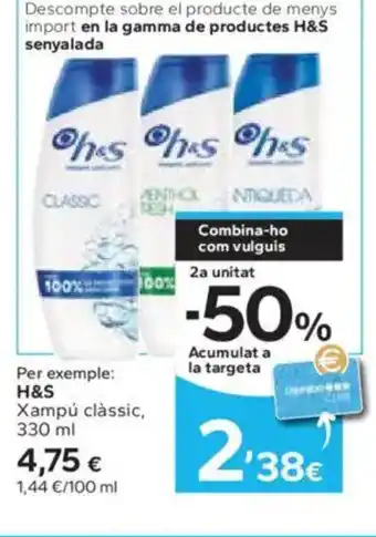 Caprabo H&S Xampú clàssic oferta