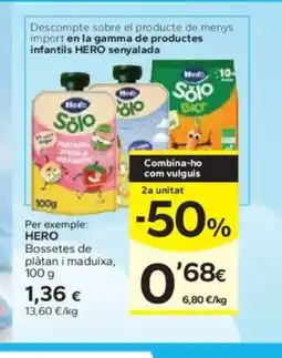 Caprabo HERO Bossetes de plàtan i maduixa oferta