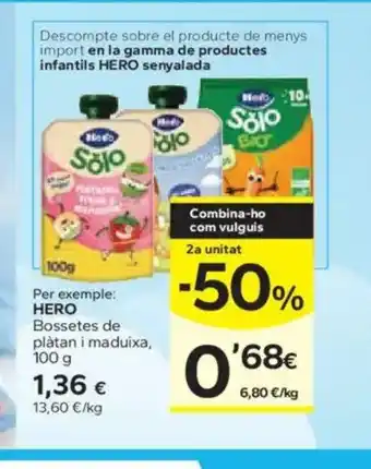 Caprabo HERO Bossetes de plàtan i maduixa oferta