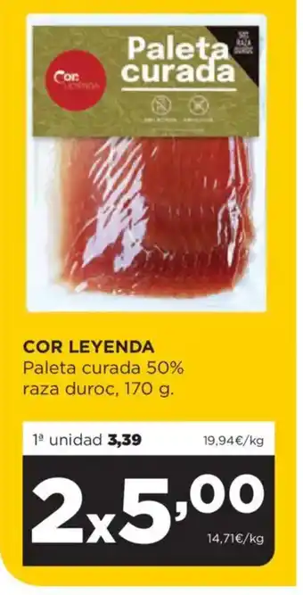 Alimerka COR LEYENDA Paleta curada 50% raza duroc oferta