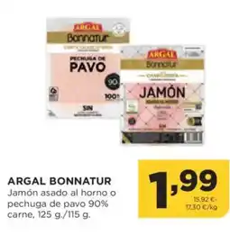 Alimerka ARGAL BONNATUR Jamón asado al horno o pechuga de pavo 90% carne oferta