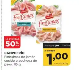 Alimerka CAMPOFRÍO Finíssimas de jamón cocido o pechuga de pavo oferta