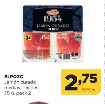 Alimerka ELPOZO Jamón curado medias lonchas oferta
